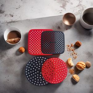 Tapete de silicona reutilizable de grado alimenticio, antiadherente, sin BPA, para hornear en horno y freidora de aire, apto para pizza frita, pollo y repostería. - Product Image 6
