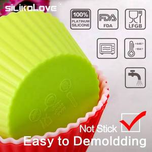 Hot-selling 24-piece reusable silicone molds, muffin <b>cups</b>, non-stick and heat-resistant baking tools - Product Image 6