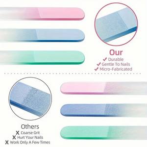 Limas de Uñas de Cristal Portátiles con Descuento, Limas de Uñas de Vidrio Duraderas de Grano 100/180, Limas de Uñas de Vidrio Nano con Estuche - Product Image 6