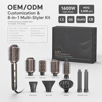 Sèche-cheveux professionnel 18-en-1 multi-styler 1600W 110K RPM BLDC avec brosse soufflante, boucleur automatique et diffuseur OEM