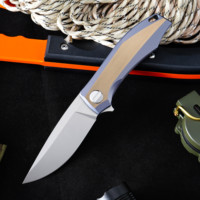 Couteau pliant RKMP avec manche en alliage de titane M390, revêtement DLC, couteaux de collection de haute qualité