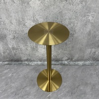 Table de bar moderne en acier inoxydable doré, résistante à la rouille, élégante, ronde, haute, pour bar à domicile/club, utilisation en extérieur, hôtel, durable, facile à nettoyer