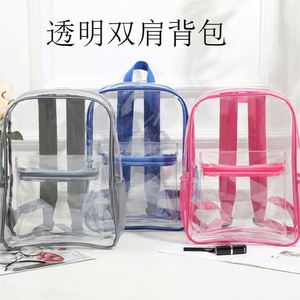 Mochila Unisex Impermeable de PVC Transparente con Patrón Geométrico, Forro de Poliéster, Logotipo Personalizado, Venta al Por Mayor, Gran Capacidad para Computadora - Product Image 4