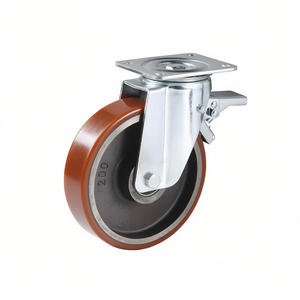 Roue pivotante avec noyau en fonte, série lourde avec frein - Product Image 2