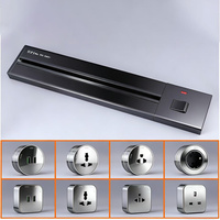 Enchufe de Alta Gama para Mesa, Estándar del Reino Unido, para Electrodomésticos Inteligentes, Adaptador de Enchufe Electrónico, Toma de Corriente Estándar, Sistema USB Tipo-C de Vidrio