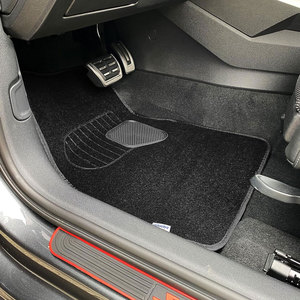 Tappetini da pavimento per auto in 4 pezzi antiscivolo nero antiscivolo rinforzato con Area del pedale - Product Image 4