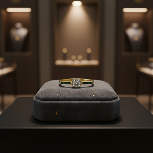 Luxury 22K Gold <b>Ring</b> Unique Pointed Geometric Design 916 Hallmarked <b>CZ</b> Solitaire Finger <b>Ring</b> for Women Jewelry Wholesale - Product Image 3