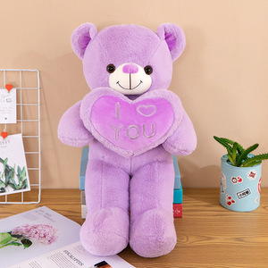All'ingrosso peluche orsacchiotto di peluche con ti amo cuscino cuore imbottito decorazione per la casa di san valentino morbido grande orsacchiotto bambola - Product Image 3