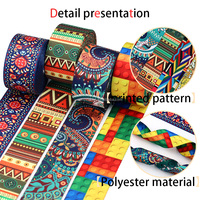 Sangle de sangle en polyester de 2 pouces de large Design coloré Sangle imprimée Accessoire pour vêtements Sangle de guitare Sangle
