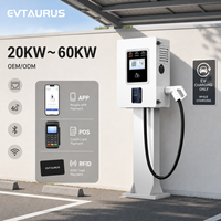 Chargeur EV DC OEM 20kW 30kW 40kW 60kW Triphasé CCS GBT CHADEMO Monté au Sol 200A avec RFID APP POS Fabrication