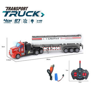 Bemay jouet RC <span class=keywords><strong>Semi</strong></span> <span class=keywords><strong>camion</strong></span> et <span class=keywords><strong>remorque</strong></span> 1:48 échelle télécommande tracteur citerne transporteur voiture jouets cadeau pour les enfants - Product Image 2
