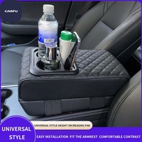 CARFU AC-2111 Coussin universel en cuir pour accoudoir de voiture avec double porte-gobelets – Vente en gros d'usine depuis 26 ans – Coussin d'accoudoir de console
