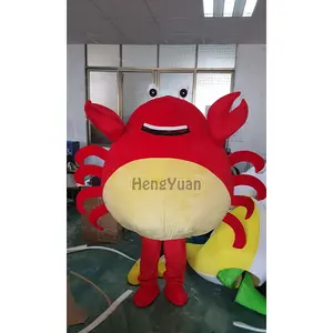 Hengyuan Custom Cartoon Orange Crab Mascot Clothing Interesting Cartoon Crab Mascot Large Event Adult Party Clothing