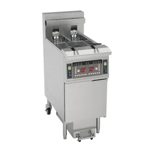 Ofe-213 Ce Iso Haute Qualité Électrique Deux Pots Deux Paniers Ouvert Automatique Friteuse Par Lot Machine/Friteuse Automatique