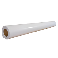 MASIGNS MV5100 Autocollant en vinyle PVC transparent blanc brillant pour voiture, 100 microns, durable, enroulable, résistant aux solvants écologiques, jet d'encre, auto-adhésif, UV