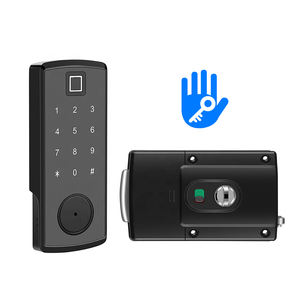 वायरलेस ब्लूटूथ टलॉक स्मार्ट बायोमेट्रिक फिंगरप्रिंट डोर लॉक, कार्ड और पासवर्ड सतह घुड़सवार और डेडबोल्ट - Product Image 1