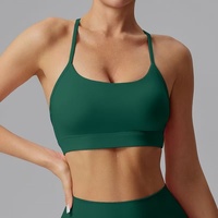 Ensemble de soutien-gorge de yoga 1 pièce réversible uni avec coutures élastiques, short grande taille léger et respirant en polyester/nylon