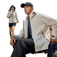 Forro de chaqueta de concha suave, tela de malla, impermeable, ligera, para senderismo, con capucha, chaqueta de primavera con capucha desmontable