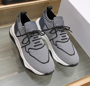 รองเท้ากีฬาลำลองผู้ชายปี 2025 ระบายอากาศได้ดี สวมใส่สบาย แบบถักแบน แบรนด์ทันสมัย สไตล์ยุโรป หนังแท้ด้านบน ผ้า - Product Image 6