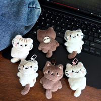 Peluche chat siamois, poupée en peluche, porte-clés sac à dos, broche, accessoire, porte-clés de voiture, breloque pour couples, cadeau fait main, style mignon