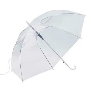 Дешевый прямой прозрачный зонт из материала POE диагональю 23 дюйма для японского использования