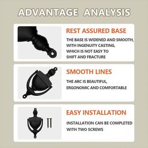 WEKIS Mirilla de puerta negra de 6.2 pulgadas, visor de mirilla moderno de latón y acero para accesorio de manija de puerta de cocina - Product Image 4