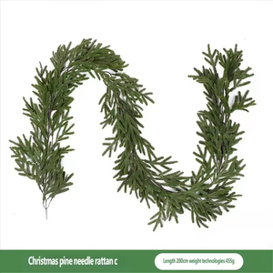 Guirnalda Navideña de Pino Artificial de 200 cm, Suave al Tacto, para Interiores y Exteriores, Decoración Festiva para el Hogar, Guirnalda Verde Artificial - Product Image 6