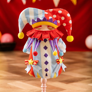 Disfraz de Payaso Azul para Mascotas, Vestido de Poliéster a Rayas para Perro, Ropa para las Cuatro Estaciones, para Fiestas - Product Image 1