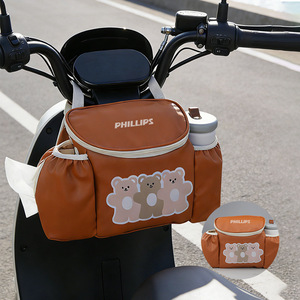 Bolsa de almacenamiento para manillar de bicicleta eléctrica Philips, expansible, duradera, de montaje frontal - Product Image 3