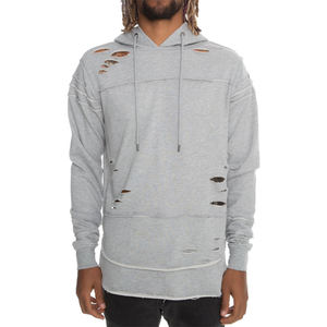 hoodie men oversized sleeveless pullover fleece wholesale custom print gym hoodie Logo - Product Image 1