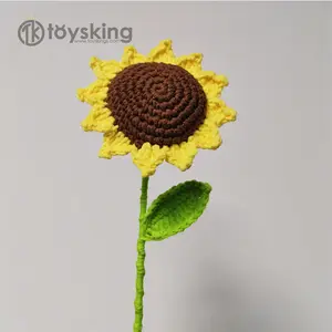 TK girasole artificiale 3d filato all'uncinetto fiori artigianali per la casa o l'hotel decorativo