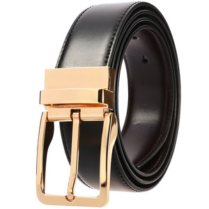 Quần jeans sang trọng váy thắt lưng nam xoay khóa chính hãng Thắt lưng da đảo ngược - Product Image 1