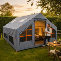 Tente de camping gonflable familiale grande et pliable, imperméable, en PVC, à deux chambres, pour le glamping en plein air