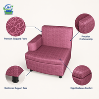 Fauteuil individuel personnalisable en usine, motif géométrique moderne et minimaliste, assise confortable, structure en bois pour décoration d'hôtel