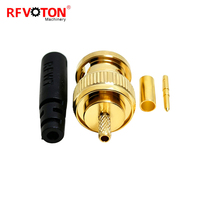 Connecteur BNC à sertir 12G-SDI pour câble RG179 plaqué or, prix d'usine en gros, fabricant
