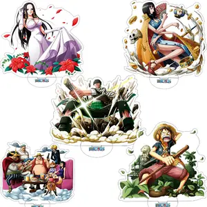 Anime ONE PIECES Personagens Luffy Suporte Cartão de acrílico impresso Ornamentos de Plástico transparente