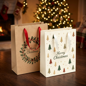 Bolsas de Papel de Lujo Personalizadas al por Mayor con Asa, Ecológicas, Reciclables, para Regalos, Ropa, Embalaje Navideño, Venta al por Menor, OEM, ODM - Product Image 1