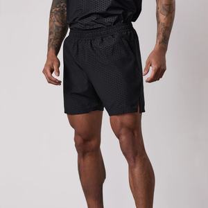 Pantalones Cortos Deportivos de Malla de Algodón de Color Sólido Personalizados de Alta Calidad, Casuales, Atléticos, de Entrenamiento, Cómodos para Hombre - Product Image 1