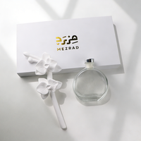 Diffuseur d'huiles essentielles personnalisé pour la maison, fleur en porcelaine parfumée, bouteille en verre de 100 ml, gypse aromatique en céramique, désodorisant d'air