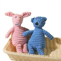Juguete de Peluche para Mascotas, con Forma de Animal de Dibujos Animados, de Pana Acanalada, para Masticar, Limpieza Dental, con Sonido, Interactivo, para Cachorros, Venta al Por Mayor