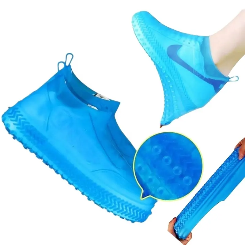 Botas De Chuva Unisex Silicone Reutilizável Sobre Sapatos Cobertura Proteção Antiderrapante Cobertura Lavável Sapatos Impermeáveis Sapatos Capa para Chuvoso