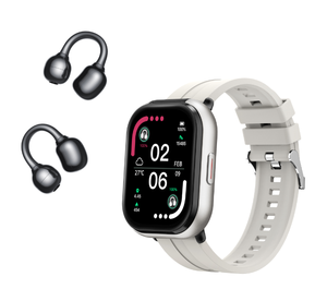 Smartwatch D12 con Cardiofrequenzimetro, Auricolari Wireless Open-black a Clip, Chiamate Wireless, Controlli Musicali, Ampio Schermo Touch, Batteria 230mAh - Product Image 3