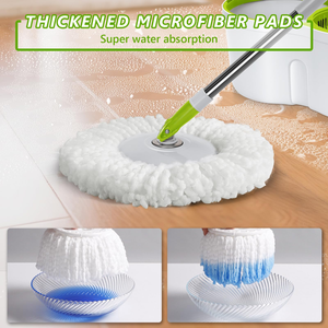 Hands-Free Self Wringing 360 Rotating <b>Microfiber</b> Steel Pole Double-Bucket Quick Dehydration Basket Spin <b>Mop</b> and Bucket Set - Product Image 5