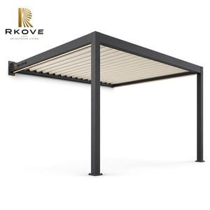 Pérgola de Aluminio RKOVE RK-C1, Toldo Retráctil Moderno para Balcón, Estructura con Recubrimiento de Polvo Negro, Cubierta para Exteriores - Product Image 4