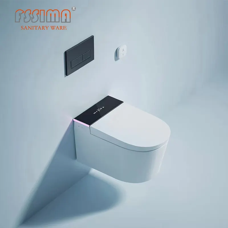 ZN-3017 Wandbehang Smart Intelligent Papier los Beste Verdeckte Tank Keramik Auto Flush Sanitär artikel WC Toilette