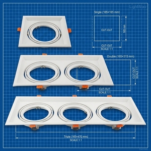 Carcasa de Alta Calidad para Foco AR111, Marco Empotrable en Techo Ajustable para Tienda de Joyería, Material LED - Product Image 3