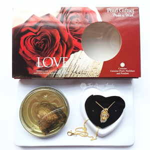 Collana <span class=keywords><strong>con</strong></span> <span class=keywords><strong>Ostrica</strong></span> dei Desideri all'Ingrosso Set <span class=keywords><strong>con</strong></span> Ciondolo a Gabbia Dorata Perle d'Acqua Dolce di Colore Naturale a Forma di Riso Kit Ciondolo Incluso - Product Image 2