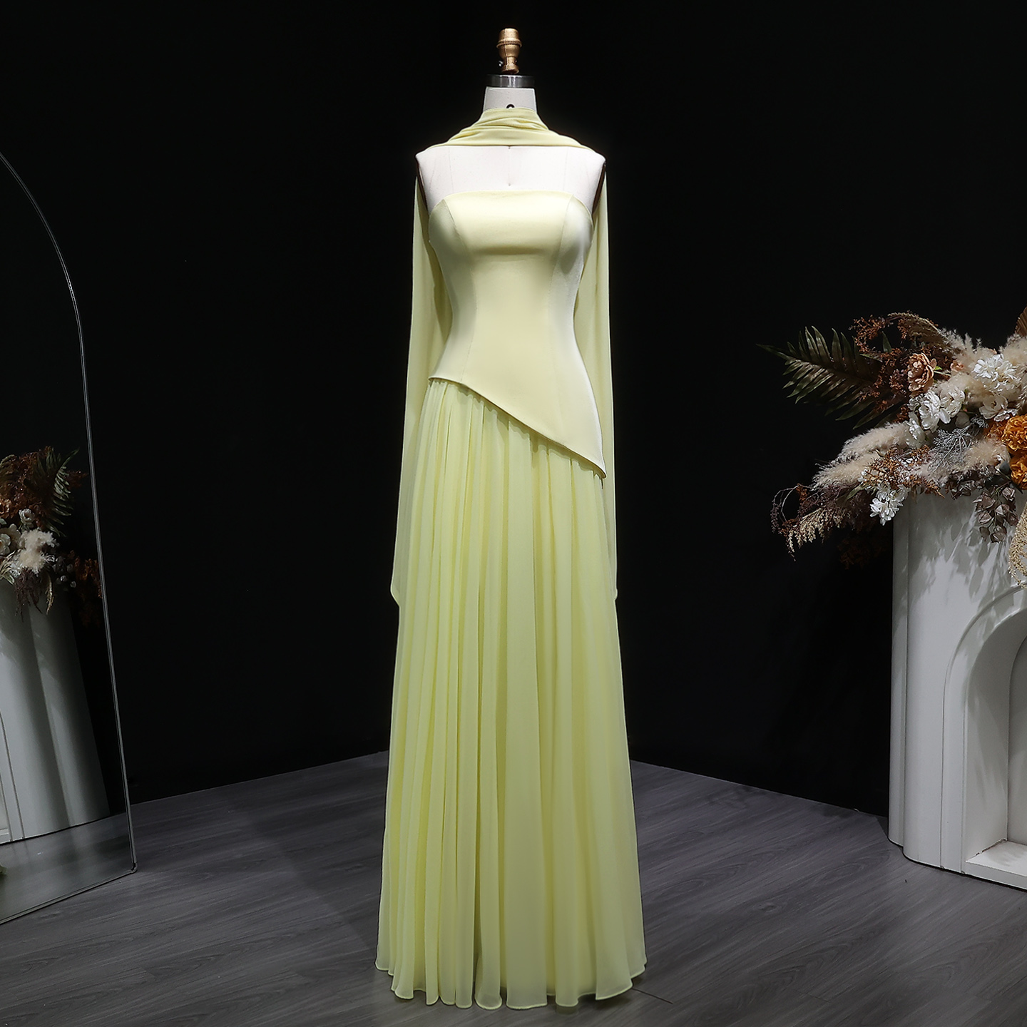 sachin and babi light blue dress St. Simon Chiffon Drape Dress XS-M – OMNIA main image 1