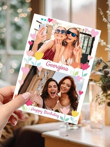 Biglietti d'auguri pieghevoli con <span class=keywords><strong>foto</strong></span> personalizzata, biglietti di compleanno con testo e <span class=keywords><strong>foto</strong></span>, regalo unico per la festa della mamma, la festa del papà, lauree, matrimoni - Product Image 5