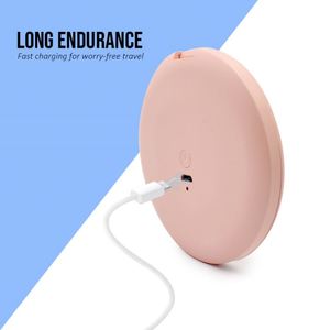 Usb Rechargeable Portable Travel Handheld Pocket Foldable 2 Side Led Light Cosmetic Smart Makeup <b>Mirror</b> - Product Image 4